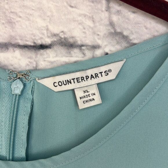 Counterparts Layered Blue Tank Blouse Size XL NWT - Picture 4 of 7